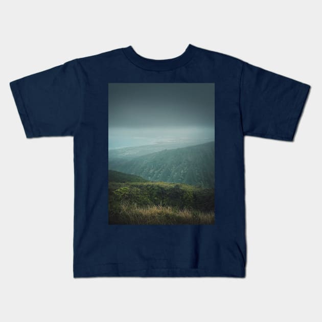 Oahu island coastline view Kids T-Shirt by psychoshadow